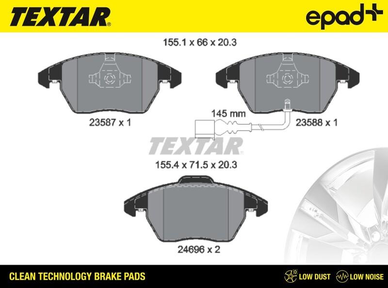 Textar 2469602CP - Kit pastiglie freno, Freno a disco autozon.pro