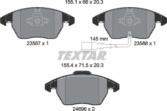 Textar 2469602 - Kit pastiglie freno, Freno a disco autozon.pro