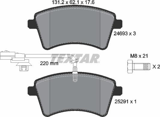 Textar 2469306 - Kit pastiglie freno, Freno a disco autozon.pro