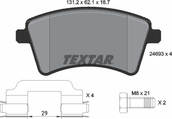 Textar 2469301 - Kit pastiglie freno, Freno a disco autozon.pro