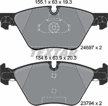 Textar 2469701 - Kit pastiglie freno, Freno a disco autozon.pro