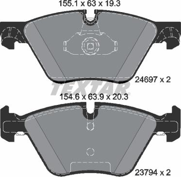 Textar 2469781 - Kit pastiglie freno, Freno a disco autozon.pro