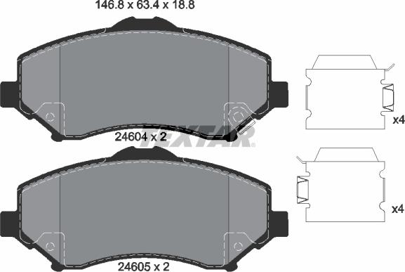 Textar 2460401 - Kit pastiglie freno, Freno a disco autozon.pro