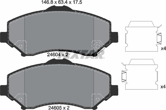 Textar 2460402 - Kit pastiglie freno, Freno a disco autozon.pro