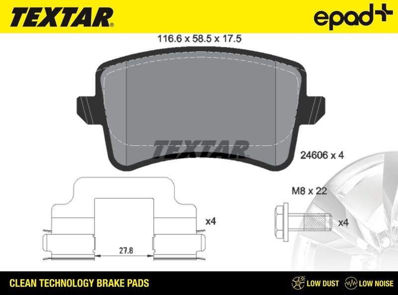 Textar 2460601CP - Kit pastiglie freno, Freno a disco autozon.pro