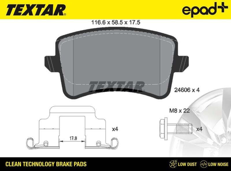 Textar 2460602CP - Kit pastiglie freno, Freno a disco autozon.pro