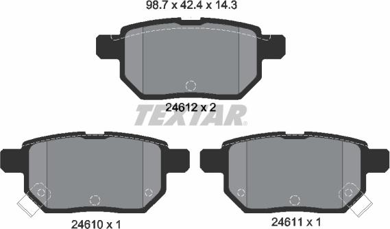 Textar 2461004 - Kit pastiglie freno, Freno a disco autozon.pro