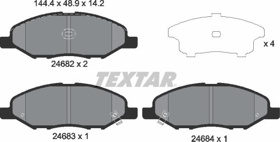 Textar 2468201 - Kit pastiglie freno, Freno a disco autozon.pro