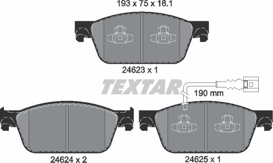 Textar 2462301 - Kit pastiglie freno, Freno a disco autozon.pro