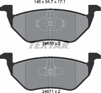 Textar 2467001 - Kit pastiglie freno, Freno a disco autozon.pro