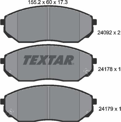 Textar 2409201 - Kit pastiglie freno, Freno a disco autozon.pro