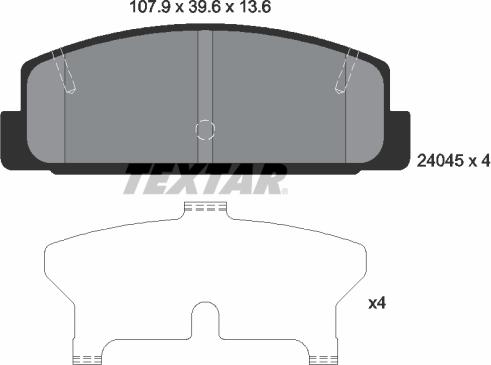 Textar 2404501 - Kit pastiglie freno, Freno a disco autozon.pro