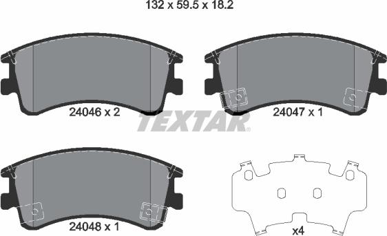 Textar 2404601 - Kit pastiglie freno, Freno a disco autozon.pro