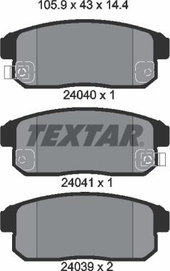 Textar 2404001 - Kit pastiglie freno, Freno a disco autozon.pro