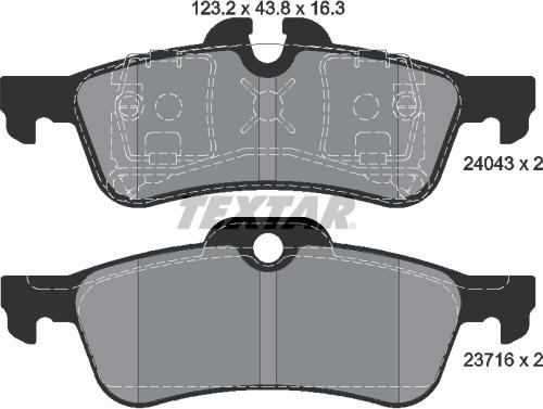 Textar 2404301 - Kit pastiglie freno, Freno a disco autozon.pro