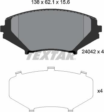 Textar 2404201 - Kit pastiglie freno, Freno a disco autozon.pro