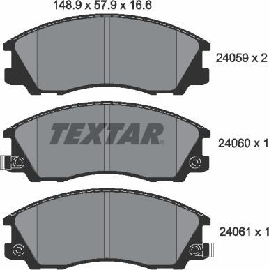 Textar 2405901 - Kit pastiglie freno, Freno a disco autozon.pro