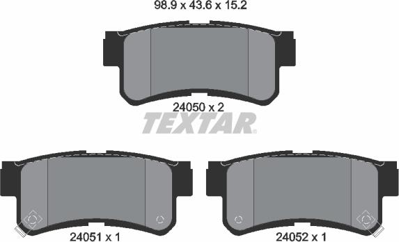 Textar 2405001 - Kit pastiglie freno, Freno a disco autozon.pro