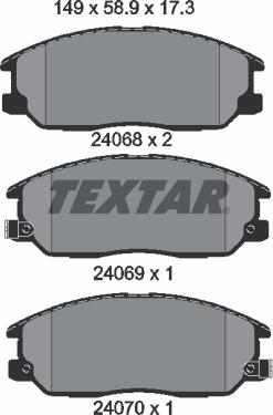 Textar 2406801 - Kit pastiglie freno, Freno a disco autozon.pro