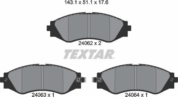 Textar 2406201 - Kit pastiglie freno, Freno a disco autozon.pro