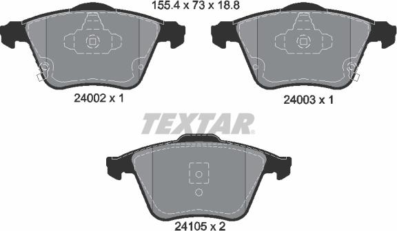 Textar 2400201 - Kit pastiglie freno, Freno a disco autozon.pro