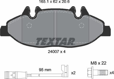 Textar 2400701 - Kit pastiglie freno, Freno a disco autozon.pro