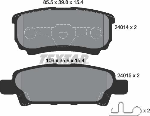 Textar 2401401 - Kit pastiglie freno, Freno a disco autozon.pro