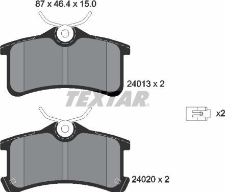 Textar 2401301 - Kit pastiglie freno, Freno a disco autozon.pro