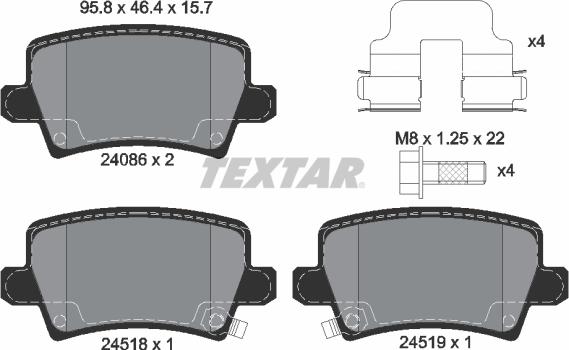 Textar 2408601 - Kit pastiglie freno, Freno a disco autozon.pro