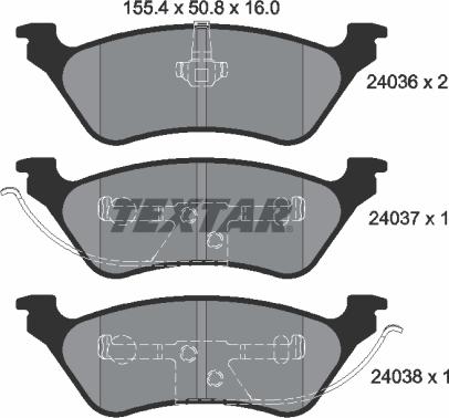 Textar 2403601 - Kit pastiglie freno, Freno a disco autozon.pro