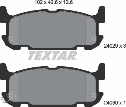 Textar 2402901 - Kit pastiglie freno, Freno a disco autozon.pro