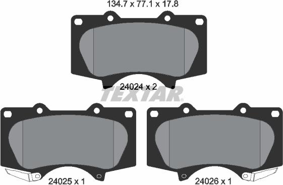 Textar 2402401 - Kit pastiglie freno, Freno a disco autozon.pro