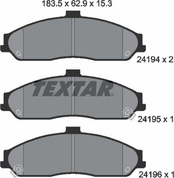 Textar 2419401 - Kit pastiglie freno, Freno a disco autozon.pro