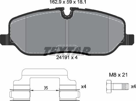 Textar 2419101 - Kit pastiglie freno, Freno a disco autozon.pro