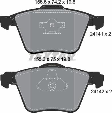 Textar 2414101 - Kit pastiglie freno, Freno a disco autozon.pro