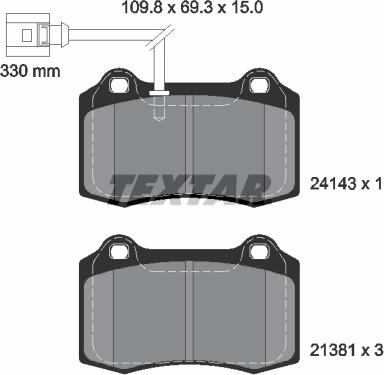 Textar 2414301 - Kit pastiglie freno, Freno a disco autozon.pro