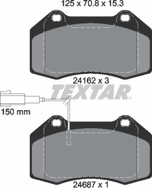 Textar 2416202 - Kit pastiglie freno, Freno a disco autozon.pro