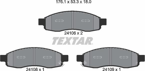 Textar 2410601 - Kit pastiglie freno, Freno a disco autozon.pro