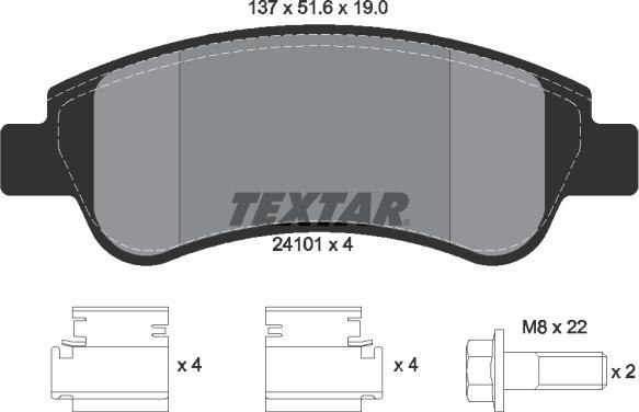 Textar 2410101 - Kit pastiglie freno, Freno a disco autozon.pro