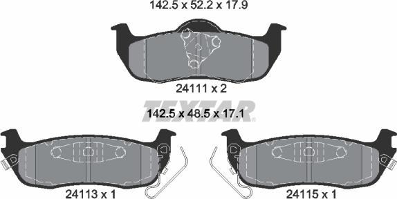 Textar 2411101 - Kit pastiglie freno, Freno a disco autozon.pro