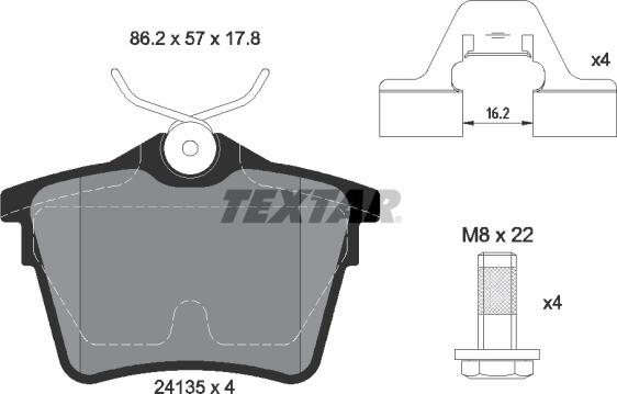 Textar 2413501 - Kit pastiglie freno, Freno a disco autozon.pro