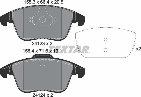 Textar 2412305 - Kit pastiglie freno, Freno a disco autozon.pro