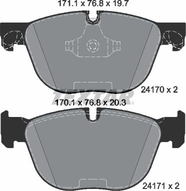 Textar 2417001 - Kit pastiglie freno, Freno a disco autozon.pro