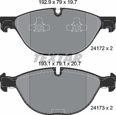 Textar 2417201 - Kit pastiglie freno, Freno a disco autozon.pro