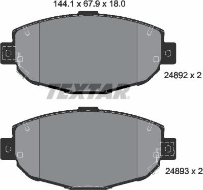 Textar 2489201 - Kit pastiglie freno, Freno a disco autozon.pro