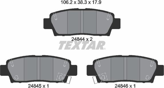 Textar 2484401 - Kit pastiglie freno, Freno a disco autozon.pro