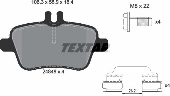 Textar 2484805 - Kit pastiglie freno, Freno a disco autozon.pro