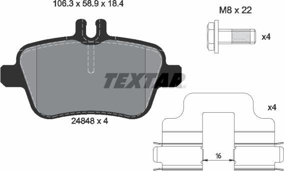 Textar 2484803 - Kit pastiglie freno, Freno a disco autozon.pro