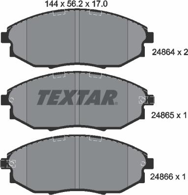 Textar 2486401 - Kit pastiglie freno, Freno a disco autozon.pro