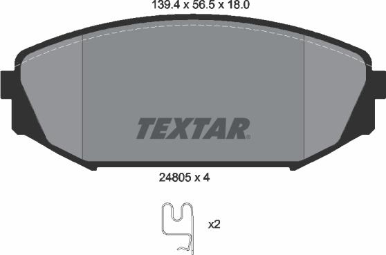 Textar 2480501 - Kit pastiglie freno, Freno a disco autozon.pro